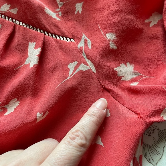 Anthropologie Shoshanna Millie 100% Silk Floral Flare Sleeve Midi Dress 4 Boho - Picture 9 of 16